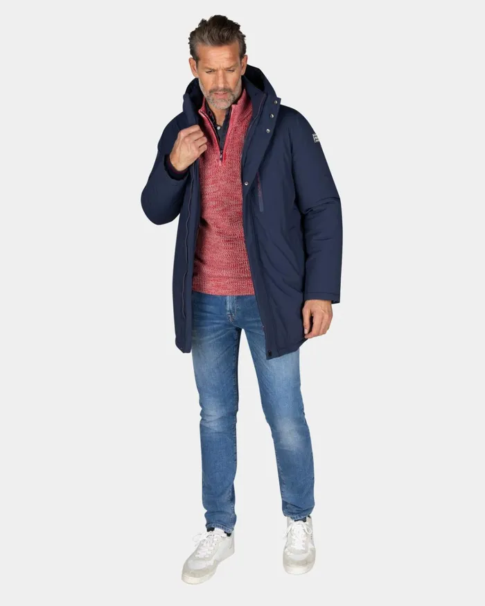 NZA New Zealand Auckland Jackets Dark Blue Parka With Standing Collar 8211 Winter Navy 8211 Men NZA New Zealand Auckland Jackets Dark Blue Parka With Standing Collar 8211 Winter Navy 8211 Men