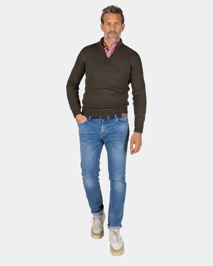 NZA New Zealand Auckland Knitwear Dark Green Pullover With HalfZip 8211 Gravel Green 8211 Men NZA New Zealand Auckland Knitwear Dark Green Pullover With HalfZip 8211 Gravel Green 8211 Men