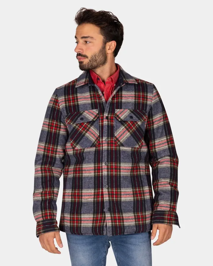 NZA New Zealand Auckland Knitwear GrayGreenRed Checkered Flannel Padded Shirt 8211 Winter Navy 8211 Men NZA New Zealand Auckland Knitwear GrayGreenRed Checkered Flannel Padded Shirt 8211 Winter Navy 8211 Men