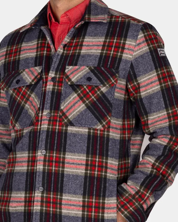 NZA New Zealand Auckland Knitwear GrayGreenRed Checkered Flannel Padded Shirt 8211 Winter Navy 8211 Men NZA New Zealand Auckland Knitwear GrayGreenRed Checkered Flannel Padded Shirt 8211 Winter Navy 8211 Men