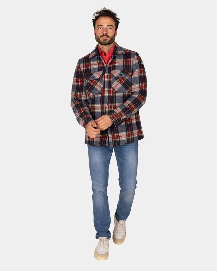 NZA New Zealand Auckland Knitwear GrayGreenRed Checkered Flannel Padded Shirt 8211 Winter Navy 8211 Men NZA New Zealand Auckland Knitwear GrayGreenRed Checkered Flannel Padded Shirt 8211 Winter Navy 8211 Men