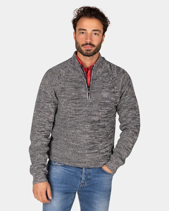 NZA New Zealand Auckland Knitwear Navy Cotton Sweater With HalfZip 8211 Winter Navy 8211 Men NZA New Zealand Auckland Knitwear Navy Cotton Sweater With HalfZip 8211 Winter Navy 8211 Men