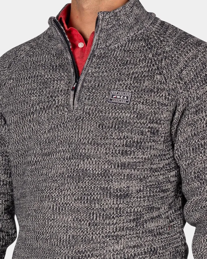 NZA New Zealand Auckland Knitwear Navy Cotton Sweater With HalfZip 8211 Winter Navy 8211 Men NZA New Zealand Auckland Knitwear Navy Cotton Sweater With HalfZip 8211 Winter Navy 8211 Men