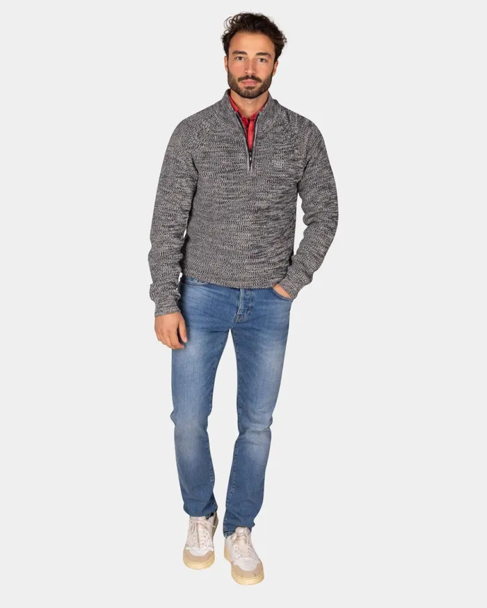 NZA New Zealand Auckland Knitwear Navy Cotton Sweater With HalfZip 8211 Winter Navy 8211 Men NZA New Zealand Auckland Knitwear Navy Cotton Sweater With HalfZip 8211 Winter Navy 8211 Men