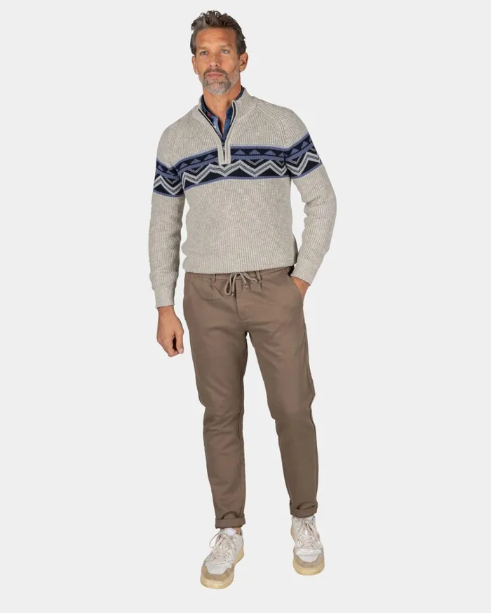 NZA New Zealand Auckland Knitwear SandColored Knitted Cotton Pullover 8211 Shimmering Sand 8211 Men NZA New Zealand Auckland Knitwear SandColored Knitted Cotton Pullover 8211 Shimmering Sand 8211 Men
