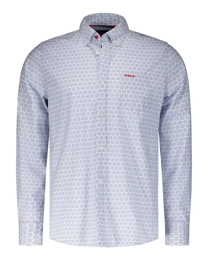 NZA New Zealand Auckland Shirts Cotton Shirt With Polka Dot Print 8211 Off White 8211 Men NZA New Zealand Auckland Shirts Cotton Shirt With Polka Dot Print 8211 Off White 8211 Men