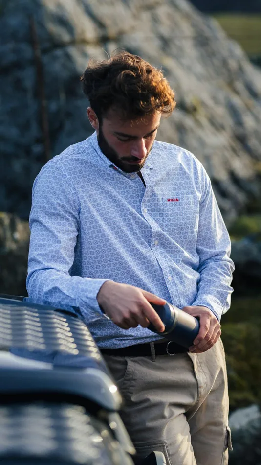 NZA New Zealand Auckland Shirts Cotton Shirt With Polka Dot Print 8211 Off White 8211 Men NZA New Zealand Auckland Shirts Cotton Shirt With Polka Dot Print 8211 Off White 8211 Men