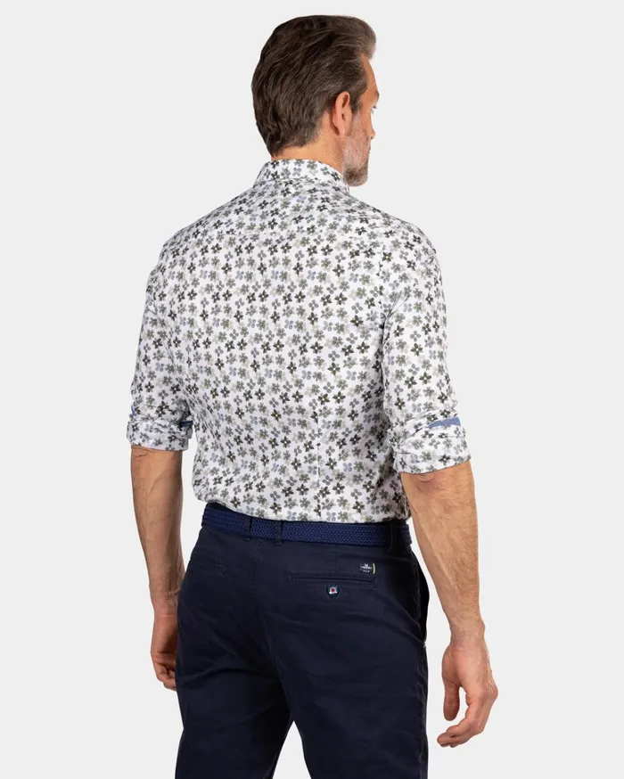 NZA New Zealand Auckland Shirts White And Green Printed Shirt 8211 Ecru 8211 Men NZA New Zealand Auckland Shirts White And Green Printed Shirt 8211 Ecru 8211 Men