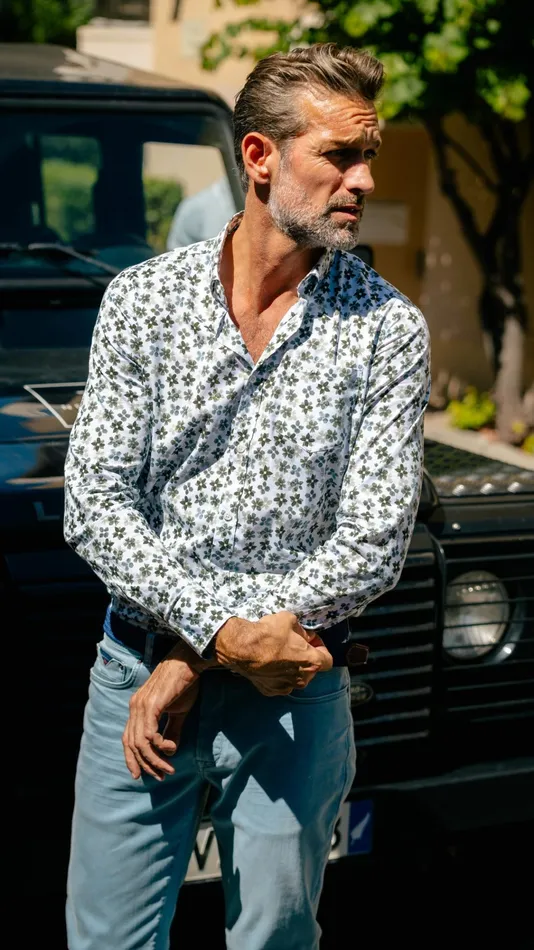 NZA New Zealand Auckland Shirts White And Green Printed Shirt 8211 Ecru 8211 Men NZA New Zealand Auckland Shirts White And Green Printed Shirt 8211 Ecru 8211 Men