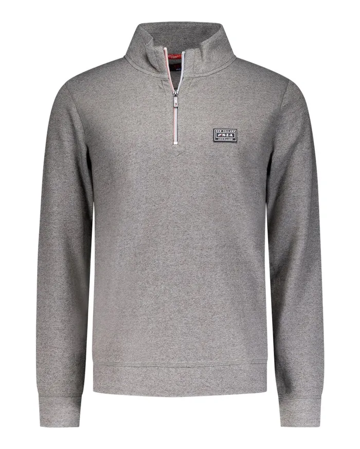 NZA New Zealand Auckland Sweatshirts Sporty Gray Sweater With HalfZip 8211 Mud 8211 Men NZA New Zealand Auckland Sweatshirts Sporty Gray Sweater With HalfZip 8211 Mud 8211 Men