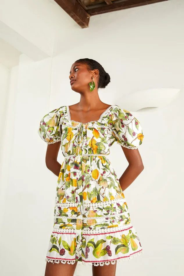 OffWhite Fruit Orchard Mini Dress Women Farm Rio Mini Dresses