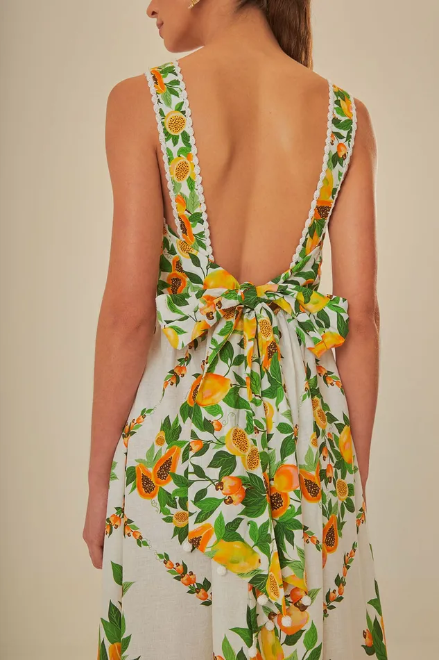 OffWhite Papaya Salad Scarf Lenzing Ecovero Euroflax Maxi Dress Women Farm Rio Maxi Dresses