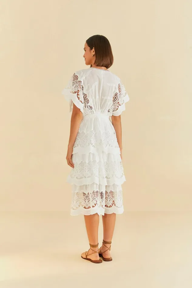 OffWhite Richelieu Midi Dress Women Farm Rio Midi Dresses