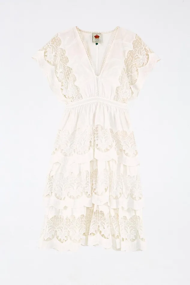 OffWhite Richelieu Midi Dress Women Farm Rio Midi Dresses