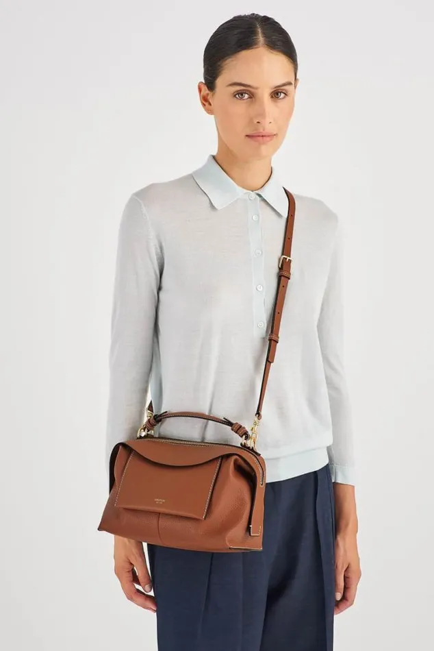 Oroton Crossbody Mica Small Bowler Brandy 8211 Women