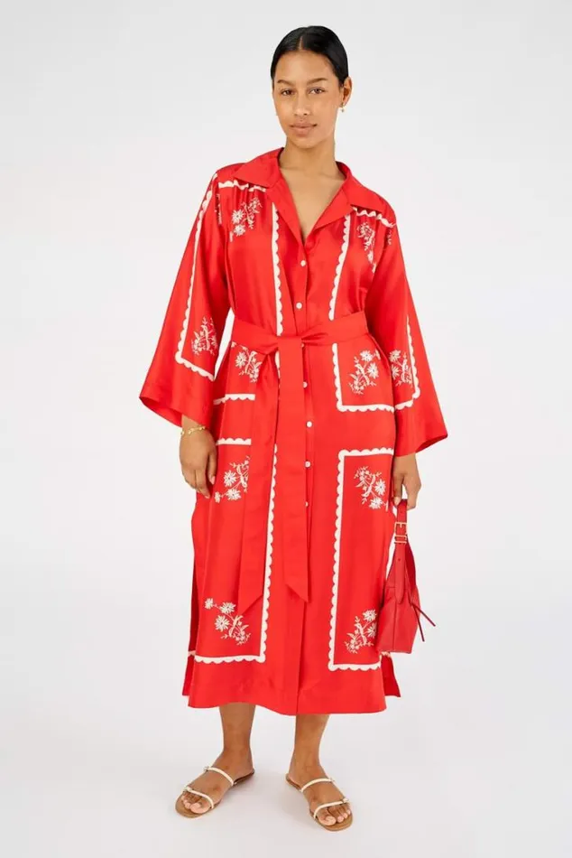 Oroton Dresses Daisy Print Dress Poppy 8211 Women