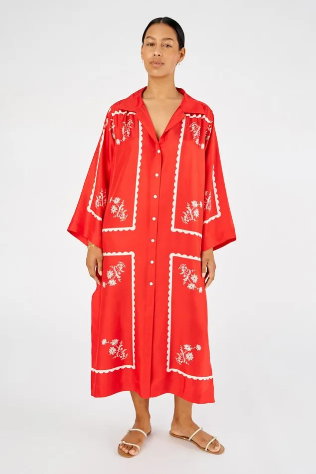 Oroton Dresses Daisy Print Dress Poppy 8211 Women