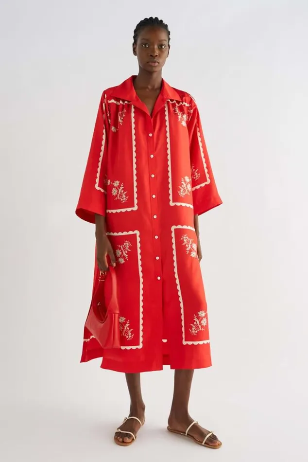 Oroton Dresses Daisy Print Dress Poppy 8211 Women