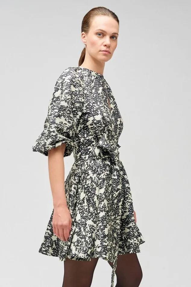 Oroton Dresses Juniper Print Short Dress Black 8211 Women