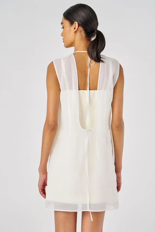 Oroton Dresses Lace Flower Sheer Dress Soft Cream 8211 Women