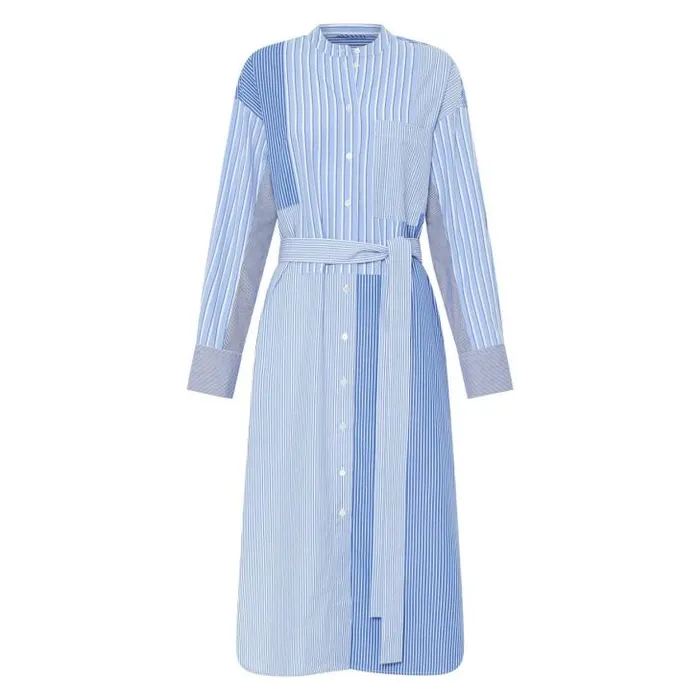 Oroton Dresses Mixed Stripe Shirt Dress Workwear Blue 8211 Women