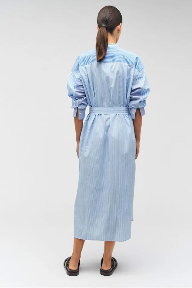 Oroton Dresses Mixed Stripe Shirt Dress Workwear Blue 8211 Women