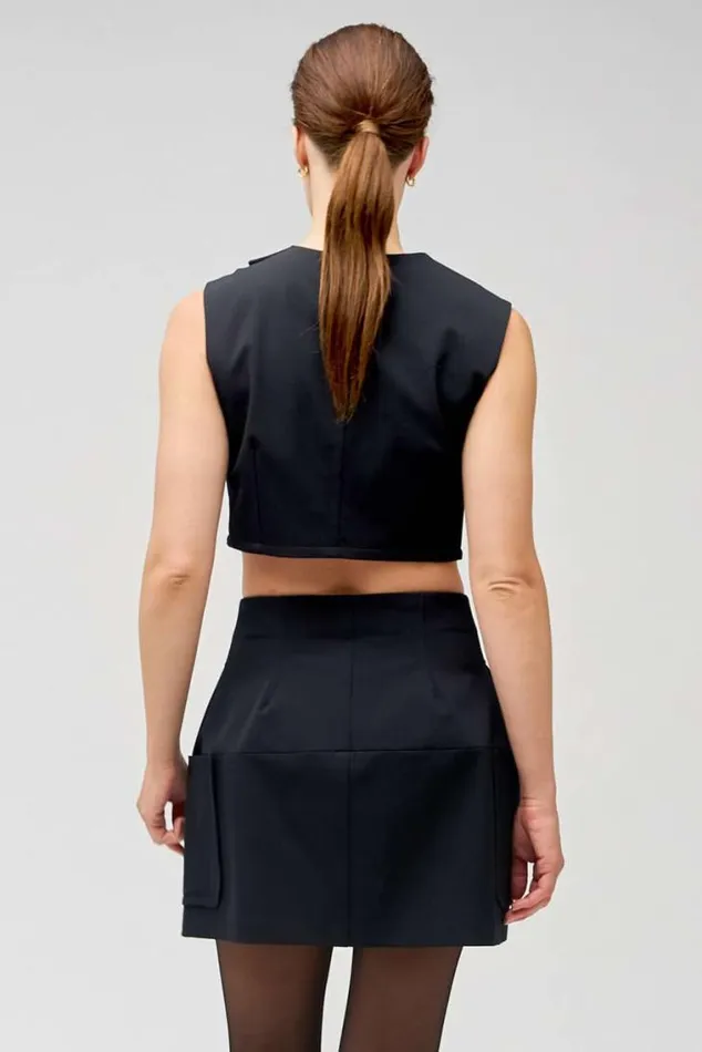 Oroton Skirts Double Breasted Mini Bell Skirt Black 8211 Women