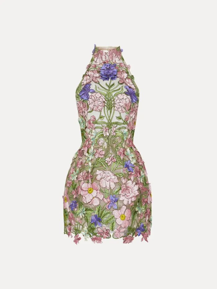 Oscar De La Renta Art Nouveau Threadwork Cocktail Dress Multi Women Dresses