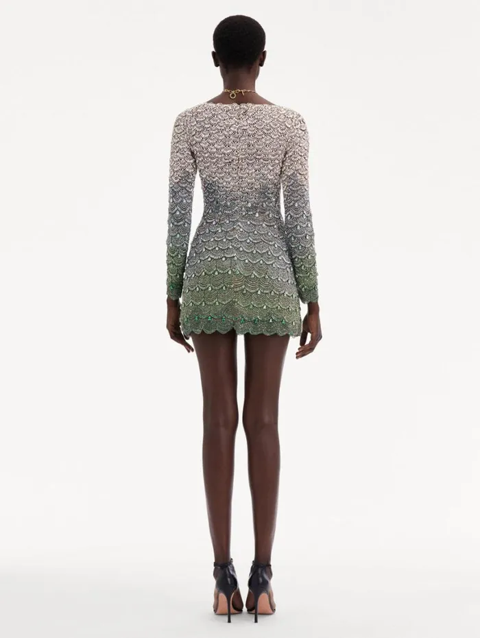 Oscar De La Renta Crystal Embroidered Cocktail Dress Olivine Women Dresses Oscar De La Renta Crystal Embroidered Cocktail Dress Olivine Women Dresses