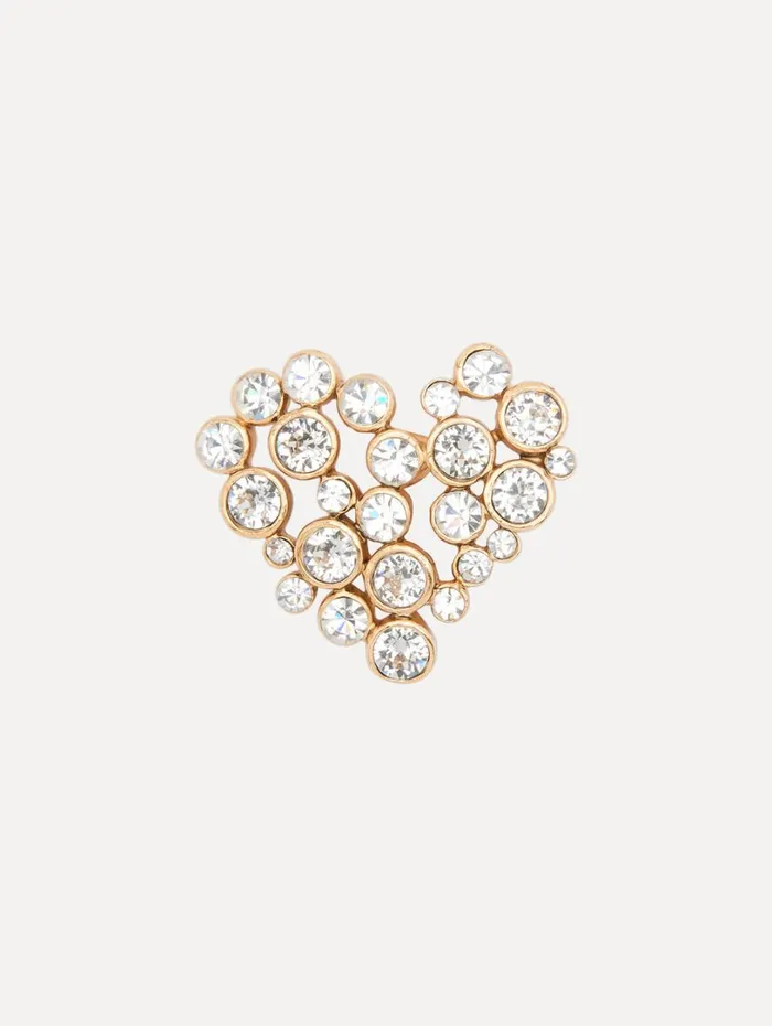 Oscar De La Renta Crystal Heart Brooch Crystal Women Brooches and Hair Accessories