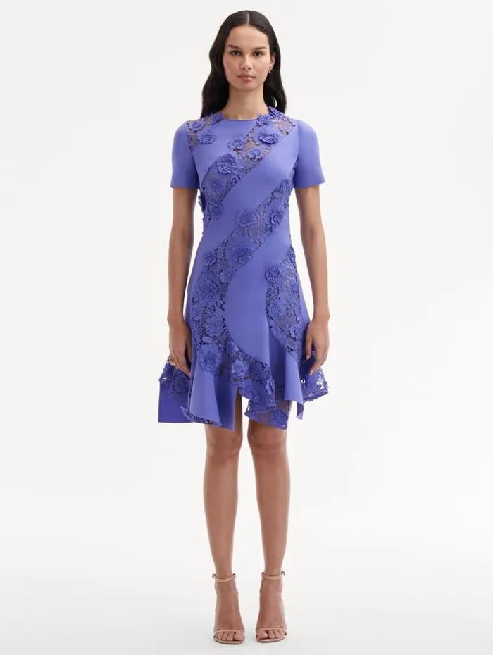 Oscar De La Renta Floral Guipure Asymmetrical Dress Crocus Women Dresses Oscar De La Renta Floral Guipure Asymmetrical Dress Crocus Women Dresses