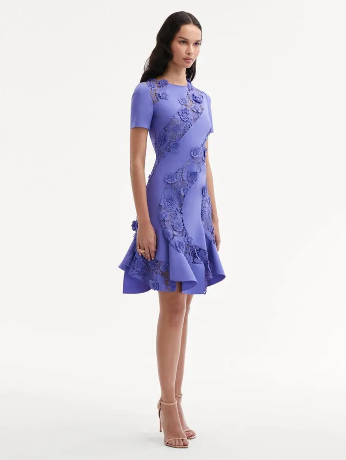 Oscar De La Renta Floral Guipure Asymmetrical Dress Crocus Women Dresses Oscar De La Renta Floral Guipure Asymmetrical Dress Crocus Women Dresses