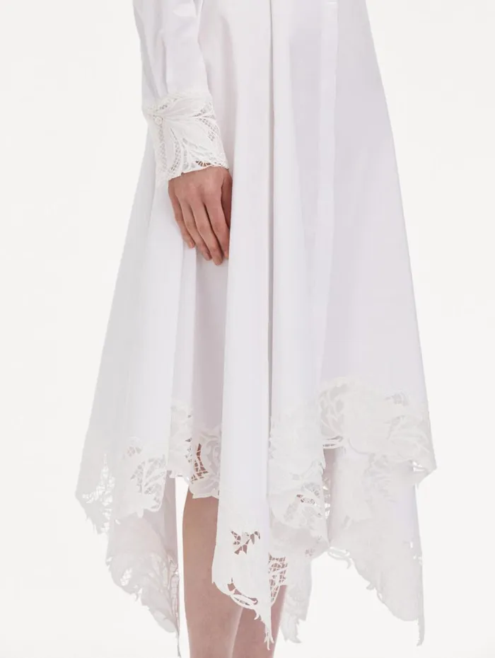 Oscar De La Renta Floral Guipure Handkerchief Dress White Women Dresses Oscar De La Renta Floral Guipure Handkerchief Dress White Women Dresses