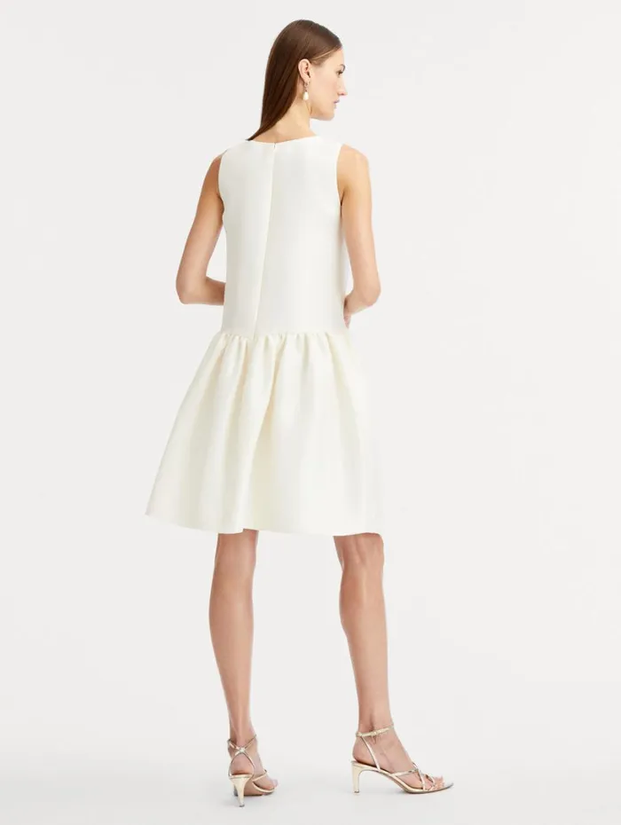 Oscar De La Renta Silk Drop Waist Cocktail Dress Ivory Women Dresses Oscar De La Renta Silk Drop Waist Cocktail Dress Ivory Women Dresses