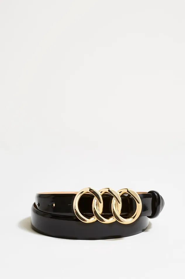 Outlet 8211 Women Belts Elie Tahari Triple Link Belt Black