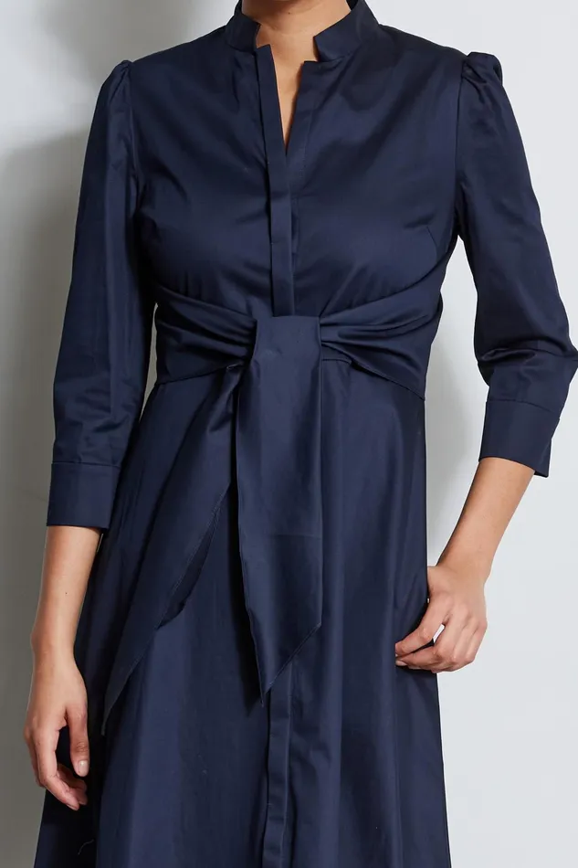 Outlet 8211 Women Dresses and Jumpsuits Elie Tahari Tie Cotton Midi Dress Stargazer