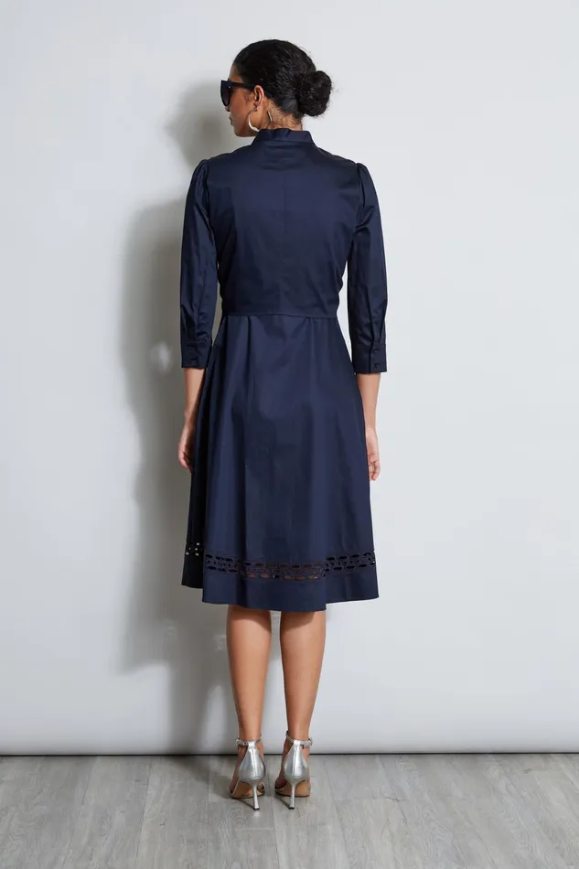 Outlet 8211 Women Dresses and Jumpsuits Elie Tahari Tie Cotton Midi Dress Stargazer