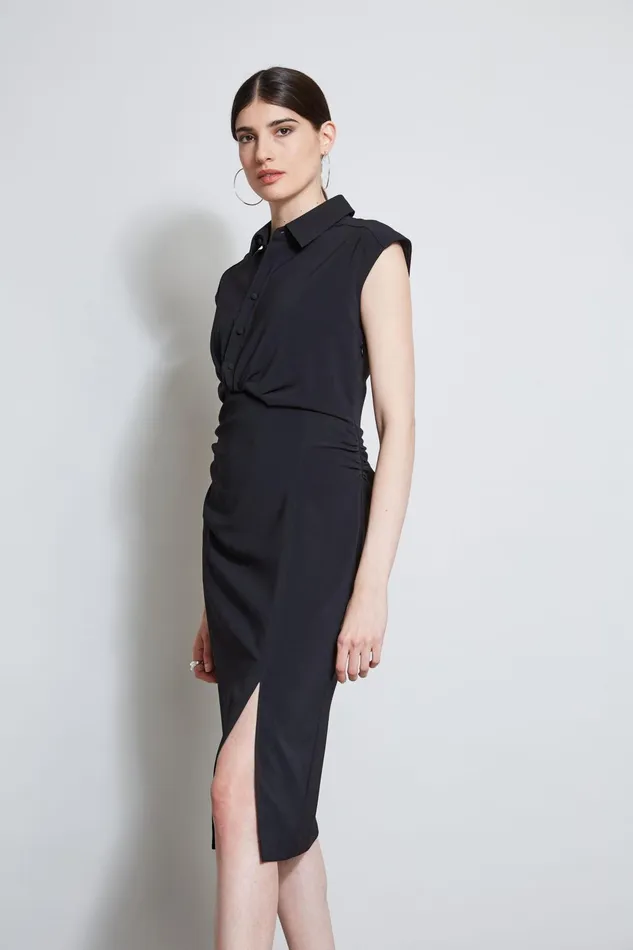 Outlet 8211 Women Dresses and Jumpsuits Elie Tahari Twist Button Dress Black