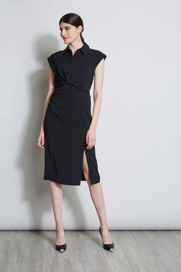 Outlet 8211 Women Dresses and Jumpsuits Elie Tahari Twist Button Dress Black