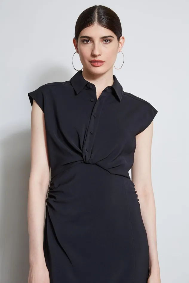 Outlet 8211 Women Dresses and Jumpsuits Elie Tahari Twist Button Dress Black