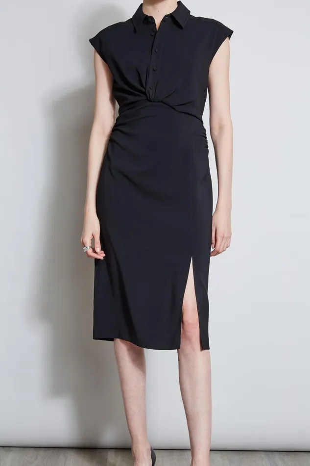 Outlet 8211 Women Dresses and Jumpsuits Elie Tahari Twist Button Dress Black