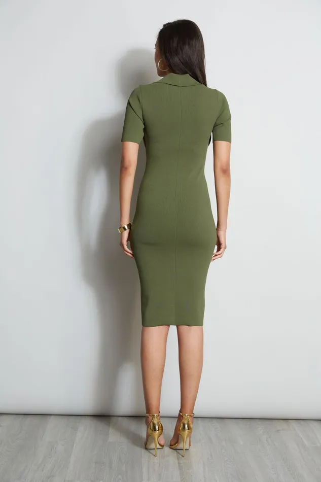 Outlet 8211 Women Midi Dresses Elie Tahari Contour Sweater Dress Tuscan