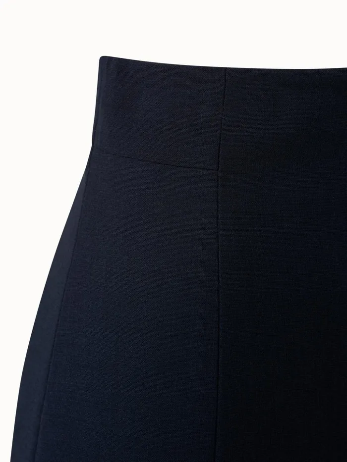 Pencil Skirt From Wool DoubleFace With Back Slits Aquamarine Women Akris Skirts