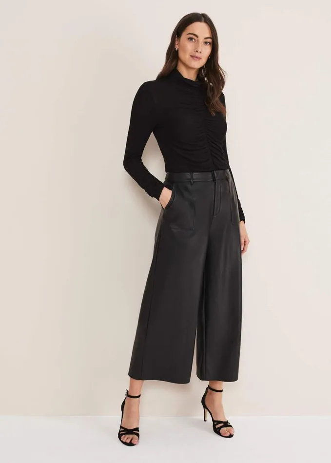 Phase Eight Anabelle Ruched Top Charcoal Women Tops and TShirts