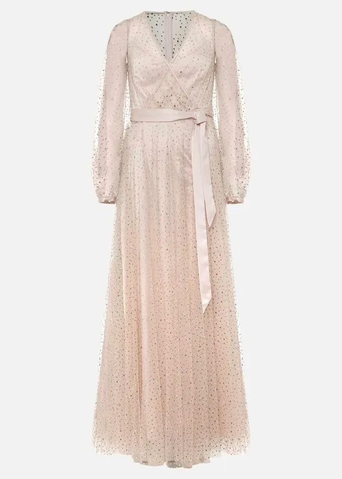 Phase Eight Ashley Embellished Sheer Maxi Dress Champagne Women Dresses