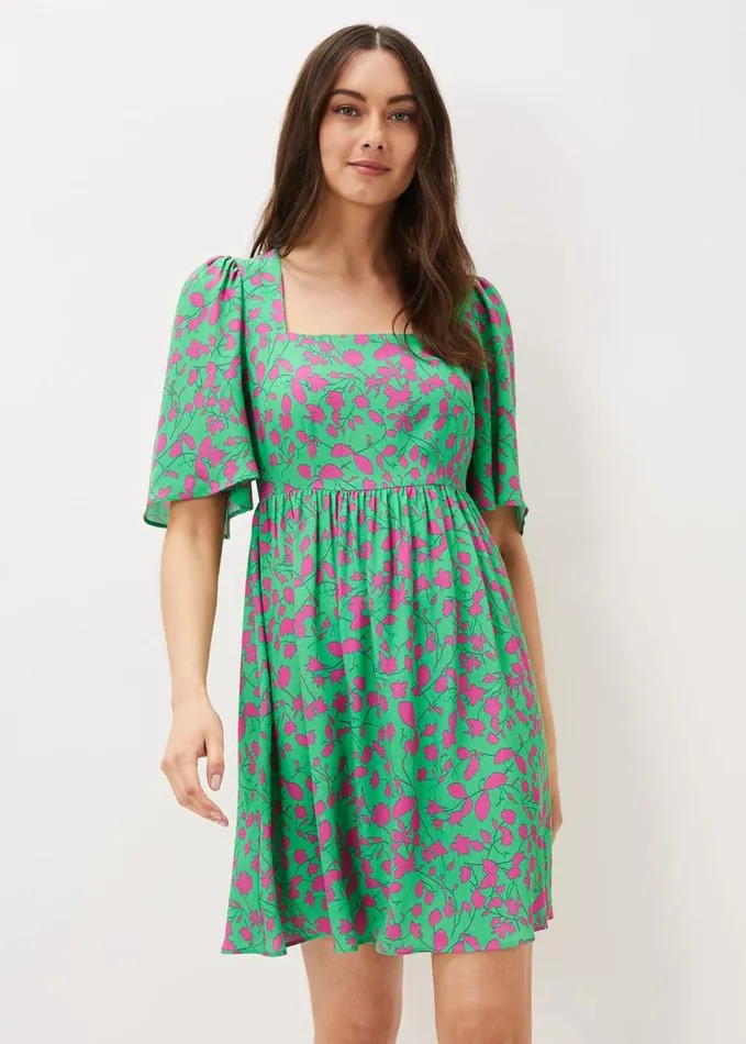 Phase Eight Ayesha Floral Swing Dress Pinkgreen Women Dresses