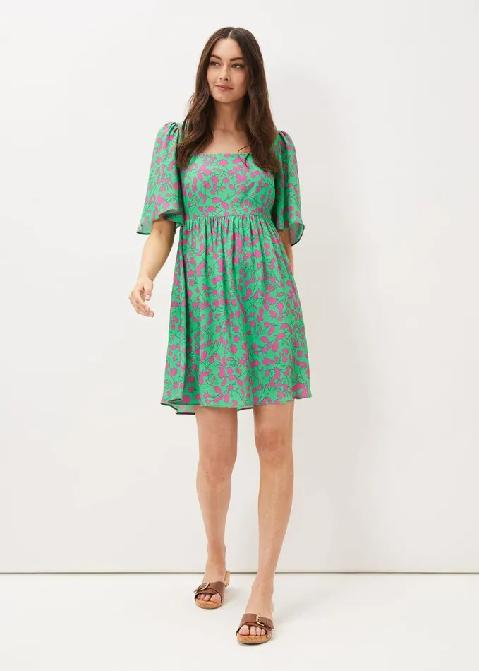 Phase Eight Ayesha Floral Swing Dress Pinkgreen Women Dresses