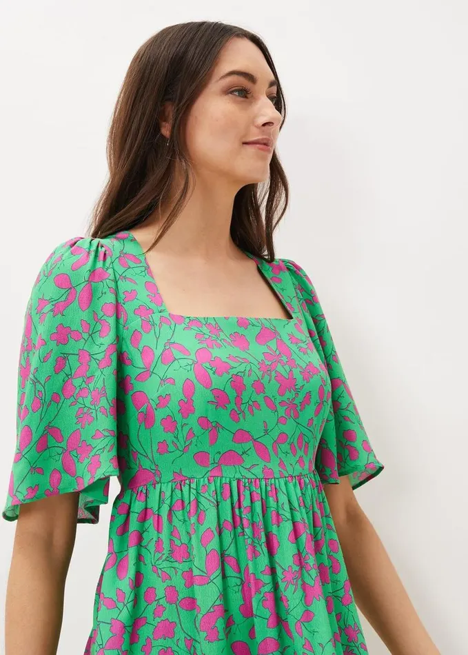 Phase Eight Ayesha Floral Swing Dress Pinkgreen Women Dresses