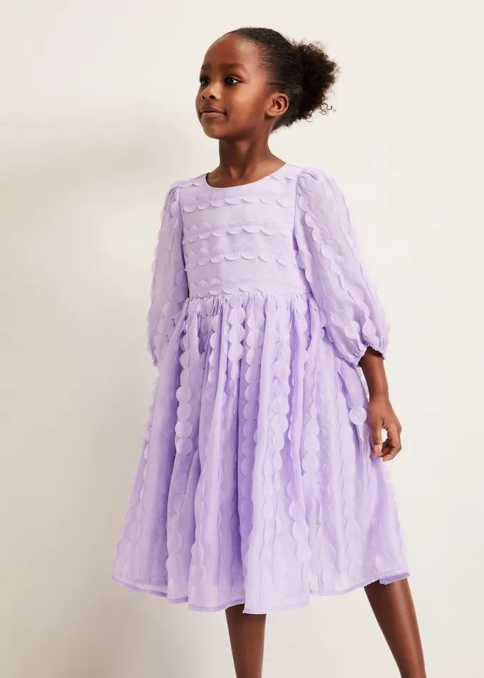 Phase Eight Bailey Textured Smock Dress Purple Women Childrenswear