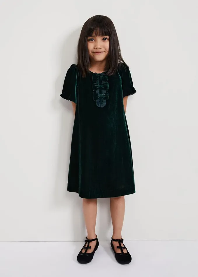 Phase Eight Beatrice Dark Green Velvet Swing Dress Dark Green Women Childrenswear